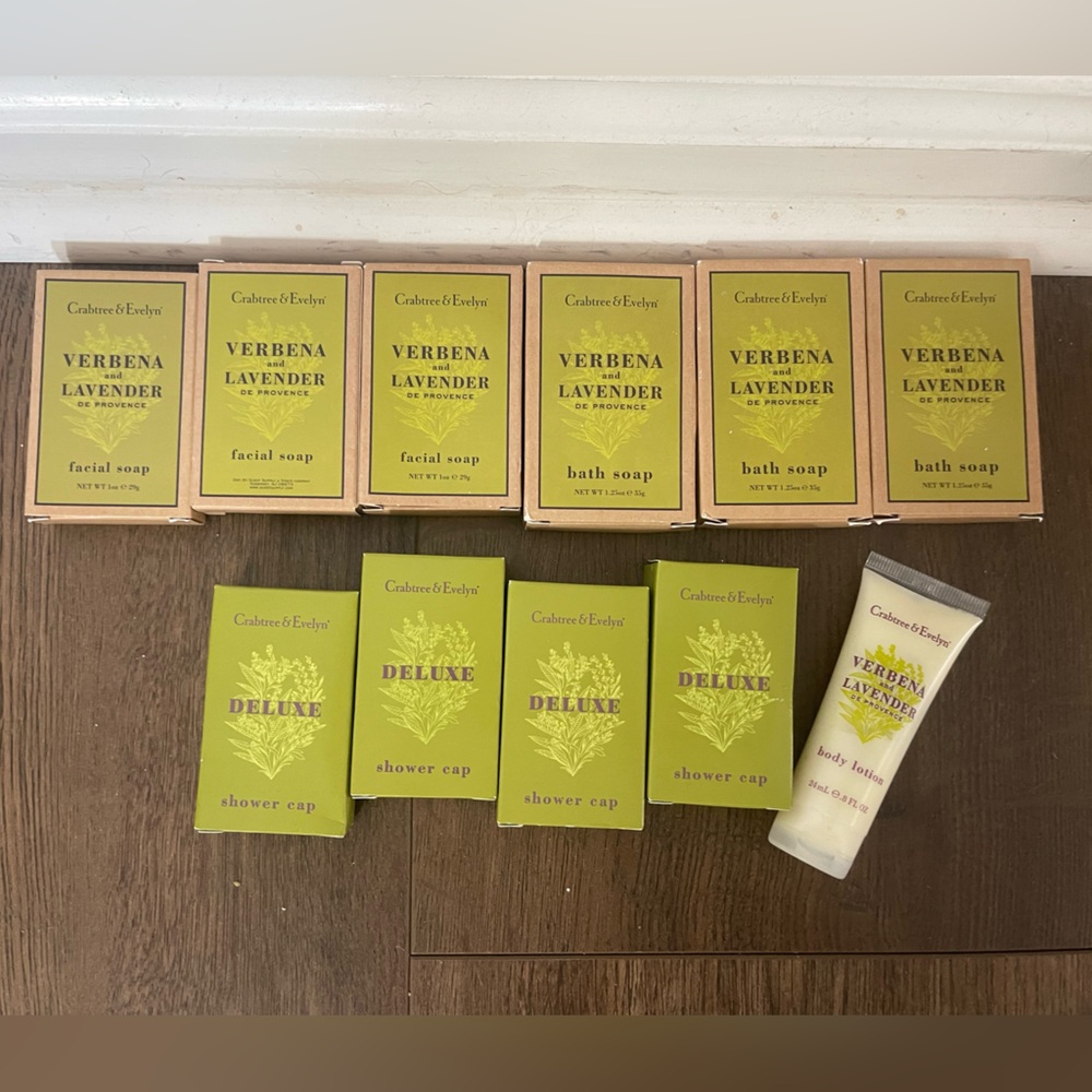 Crabtree & Evelyn Cap Verbena Lavender Bath Facial Soap  Body Lotion Travel Size